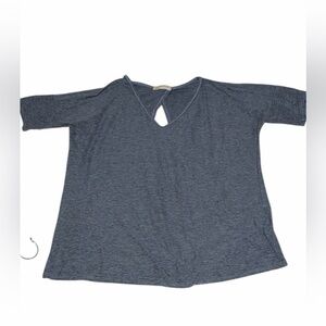 Blue Ethereal Open Back Vneck Yoga Top- Small